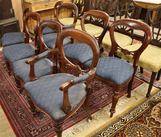 Eight Victorian style mahogany dining chairs